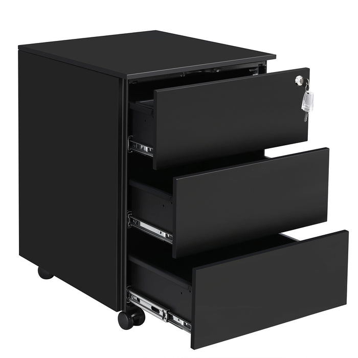 Armadio portadocumenti VALORA con cassetti chiudibili a chiave - Nero OFC63BK
