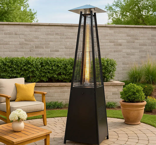 Stufa a Fungo a Gas Max 13kW Fiamma Viva Verticale 52x52x227 cm Pyramid Nero