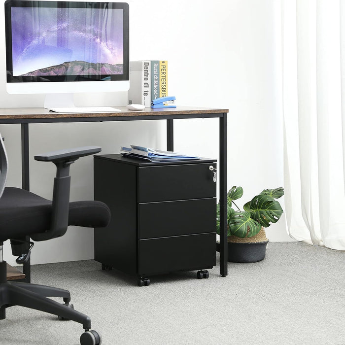 Armadio portadocumenti VALORA con cassetti chiudibili a chiave - Nero OFC63BK