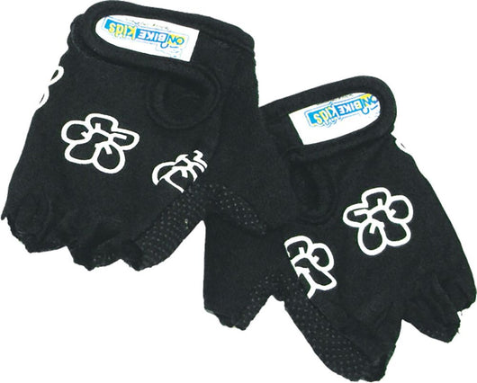 Guanti neri mezzedita per bicicletta bambino imbottiti
