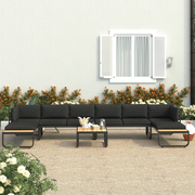 Set Divano da Giardino 5 pz ad Angolo Cuscini in Alluminio WPC cod mxl 68072