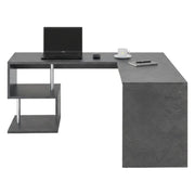 Annibi, Scrivania Angolare Made in Italy, 160x60x78h cm Grigio Ardesia