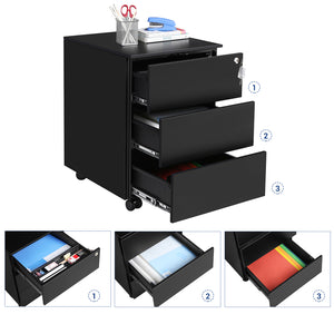 Armadio portadocumenti VALORA con cassetti chiudibili a chiave - Nero OFC63BK