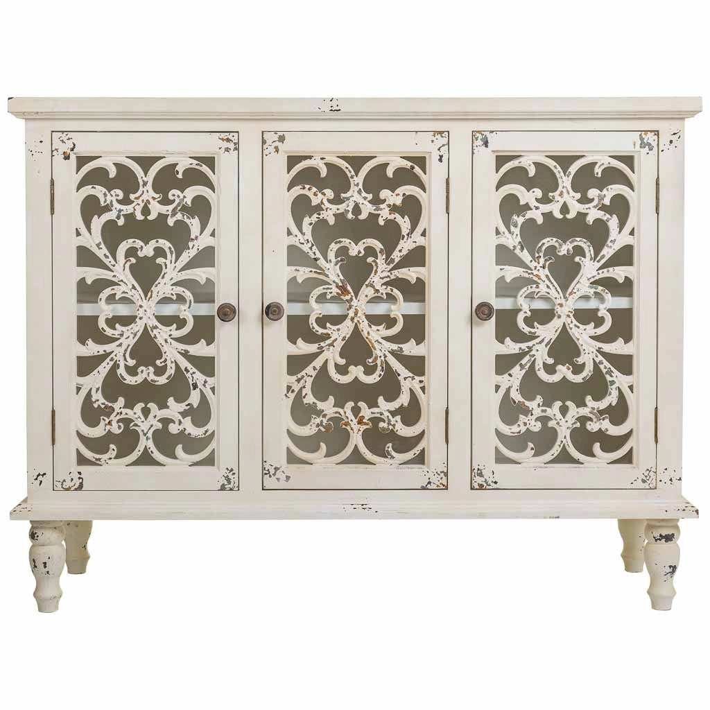 Credenza in legno bianco 120x40x91h