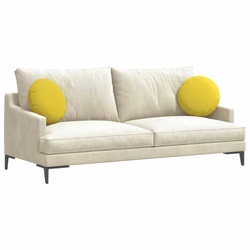 Cuscini per Seduta 2 pcs Giallo Chiaro Ø40 x 13 cm Tessuto