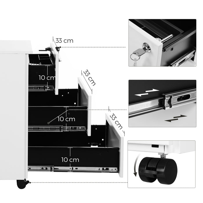 Armadio portadocumenti VALORA con cassetti con serratura - Bianco OFC63WT