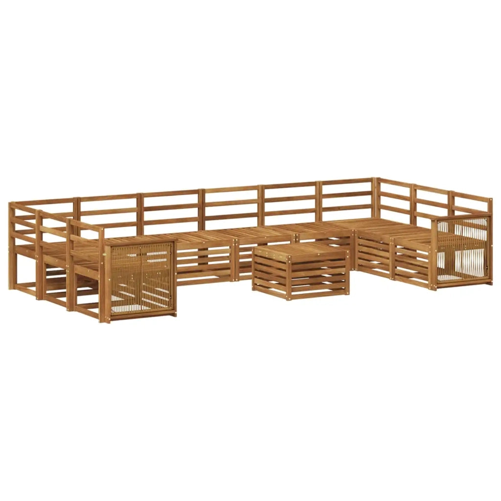 Set di divani da esterno 8 pz Naturale Legno di Acacia Massello 3384925