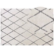Tappeto da Zona Beige Cotone Intrecciato a mano pelo lungo 160 x 230 cm Moderno