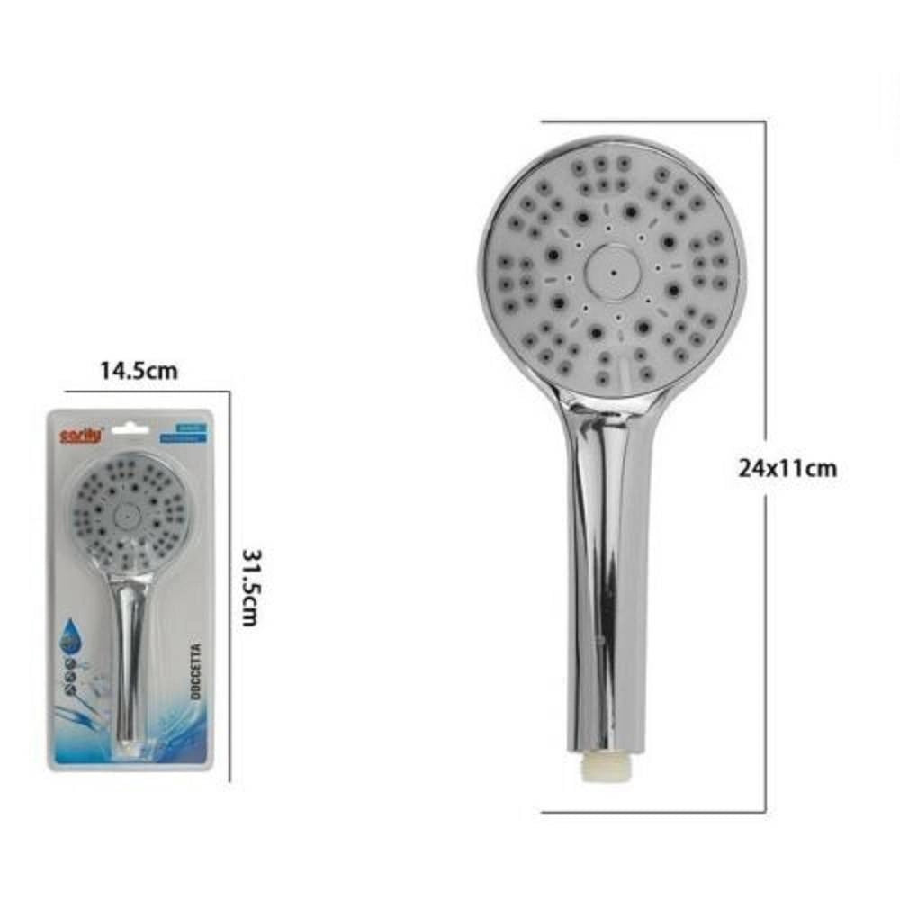 Trade Shop - Doccetta 24x11cm Doccino Soffione Doccia Cornetta Rotondo Bagno Moderno 69315 -