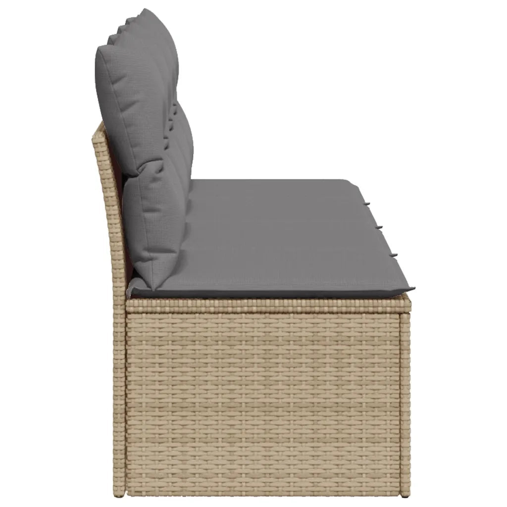 Divano da Giardino con Cuscini a 4 Posti-Sofa da Giardino-Divano da esterno Beige in Polyrattan 106250