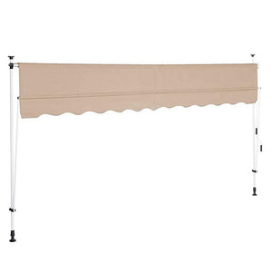 Tenda Sole Balcone Estensibile Parasole Avvolgibile Esterno con Gambe 300cm Beig