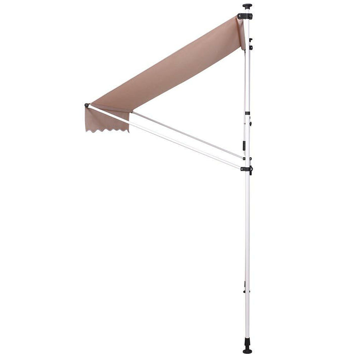 Tenda Sole Balcone Estensibile Parasole Avvolgibile Esterno con Gambe 350cm Beig