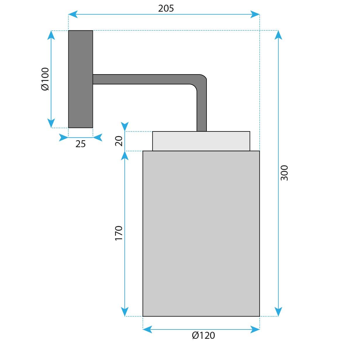Lampada Da Parete APP1814-1W Frosted Grey