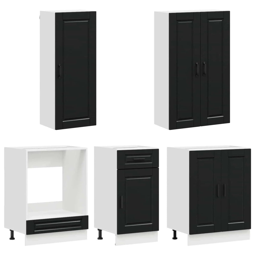 Unità Cucina PORTO 5 pcs Nero Legno ingegnerizzato 3438286