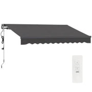 Tenda a Bracci Estensibili Elettrica con Manovella Regolabile in Altezza 300 cm di Larghezza, Grigio Scuro
