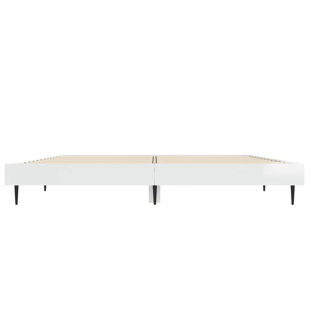 Giroletto-Struttura Letto Bianco Lucido 135x190 cm in Legno Multistrato