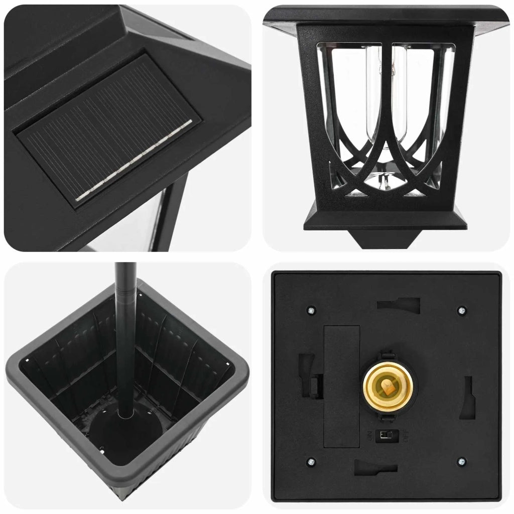 Lampione a 3 teste Nero 32 x 32 x 188 cm Alluminio e ABS 42042696