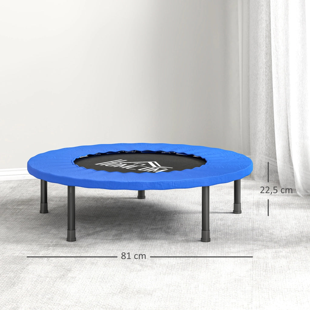 Trampolino Fitness Elastico 81 cm ¨C Zephmum ¨C Acciaio 28 Molle Nero Blu 81x81x22,5 cm