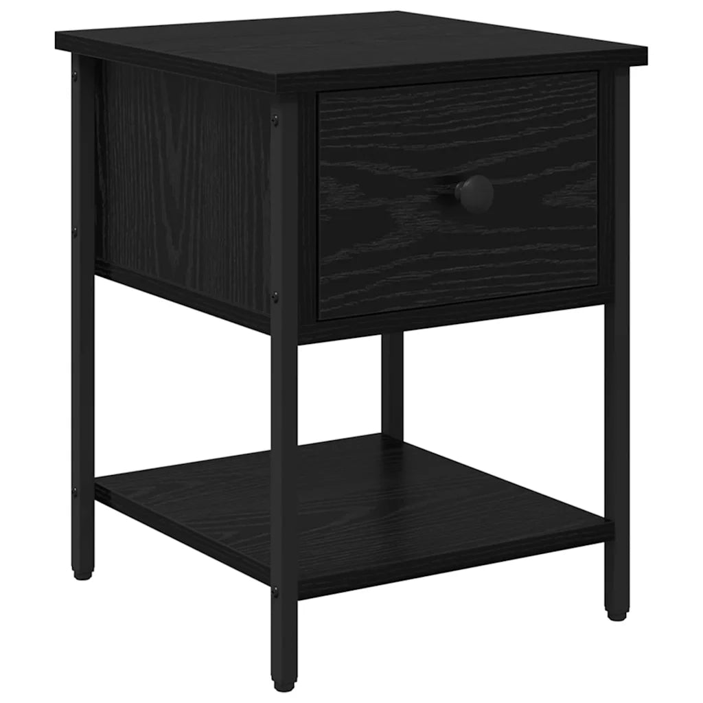 Comodino Rovere Nero 34 x 35,5 x 45 cm Legno multistrato 881804