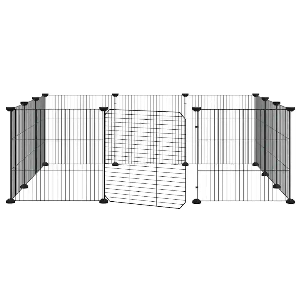 Gabbia per Animali 12 Pannelli con Porta Nero 35x35 cm Acciaio cod mxl 53723