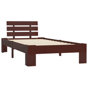 Letto singolo | Letto per adulti | Giroletto senza Materasso Marrone Scuro 100x200 cm Legno Pino