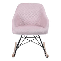 Poltrona Sedia Dondolo Relax Base Slitta Scandinavo Imbottita Design Unic Rosa