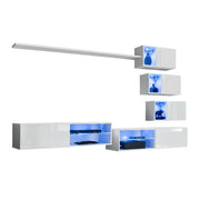 Set di mobili da salotto SWITCH XXIV design, colore bianco lucido.