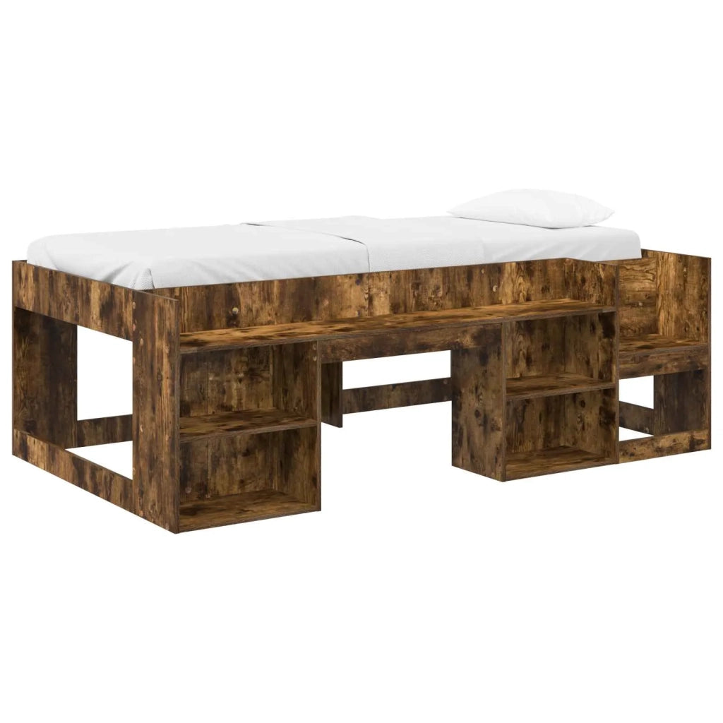 Telaio del letto con storage Rovere Fumo 75 x 190 cm