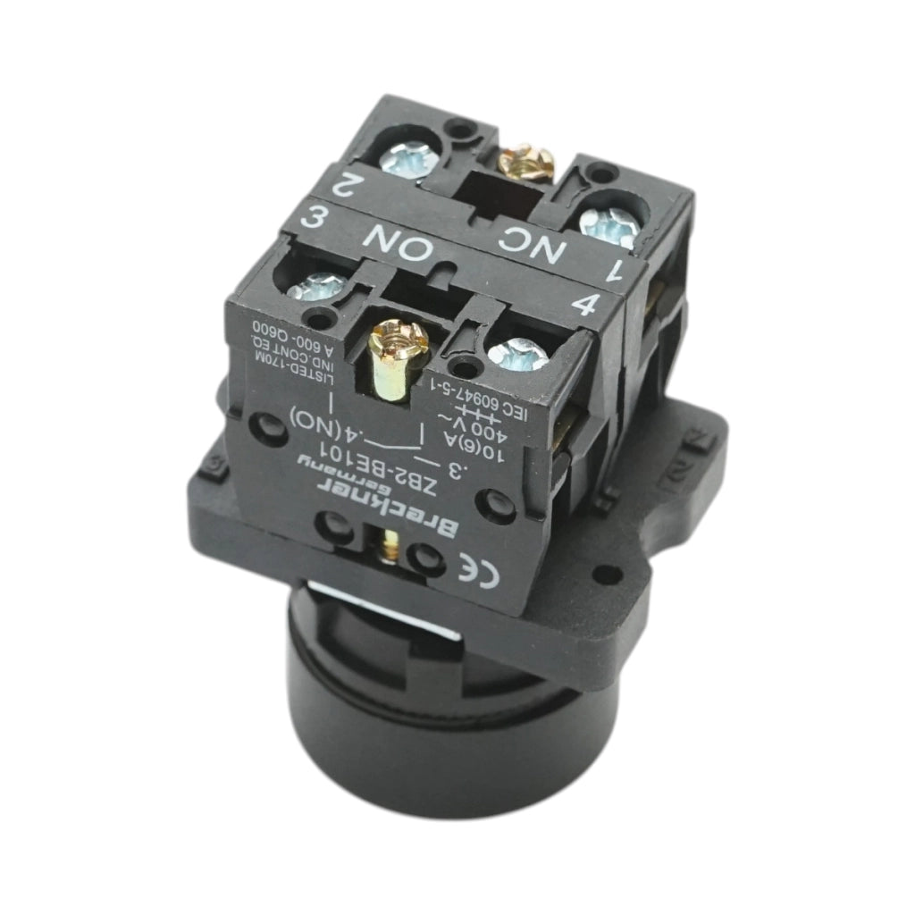 Pulsante con ritorno, nero, 1NO+1NC, 400V/10A LAY5 Breckner Germany