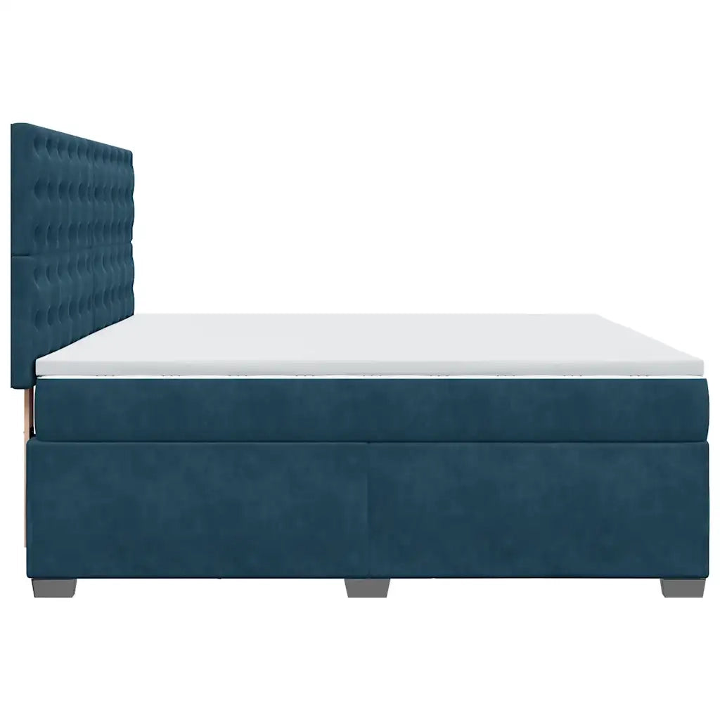 Giroletto a Molle con Materasso Blu 180x200 cm in Velluto 3290994
