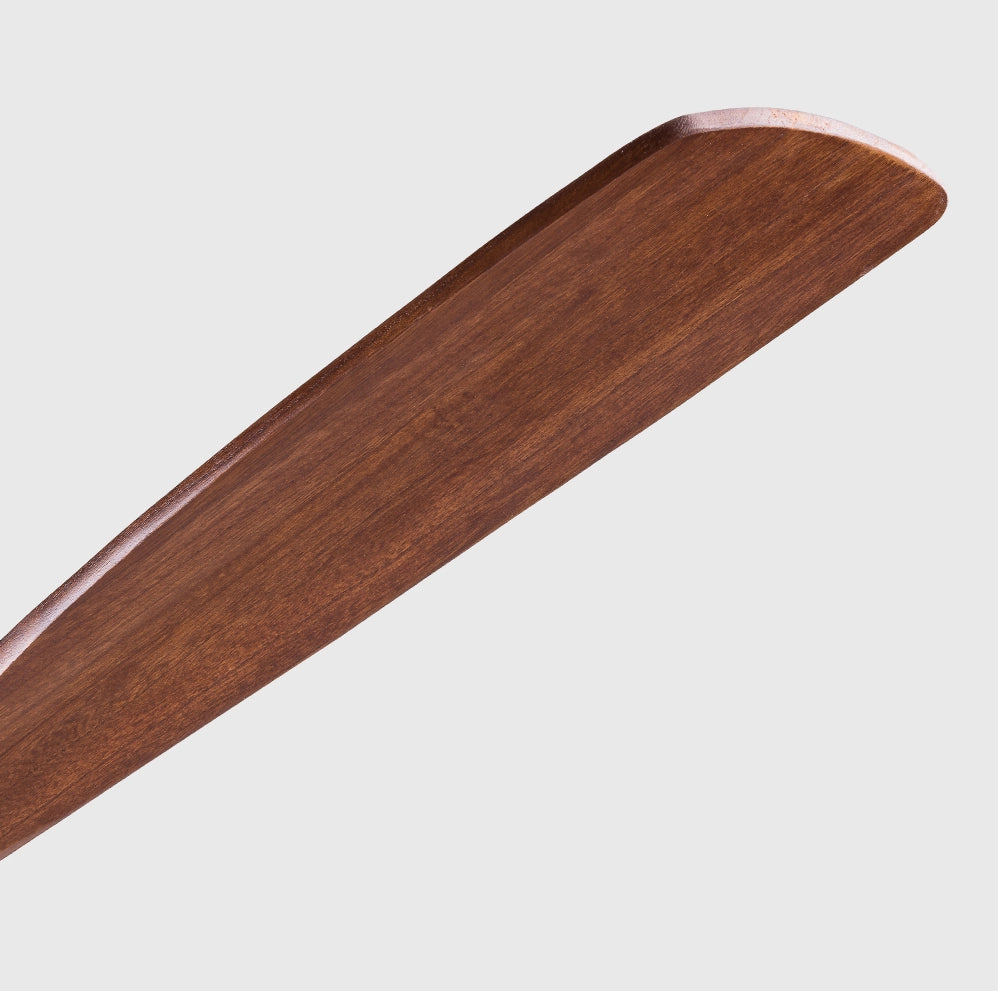 Ventilatore da soffitto con luce, telecomando, pale in legno massello, nero e noce scuro
