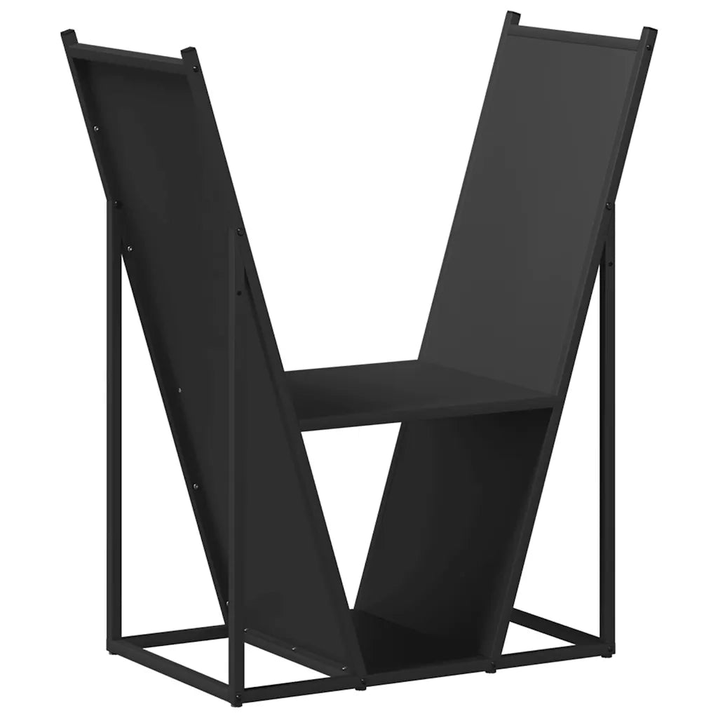 Rastrelliera per Legna da Ardere Nera 69,5x35x81 cm 864177