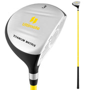 Legna da fairway junior n. 3 86 cm con asta flessibile e testa in lega per un allenamento preciso gialla 20_0010773