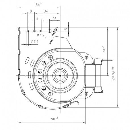 Ventola tangenziale EBM QLN65/0030A43-3038LH-68 Motore Sinistro