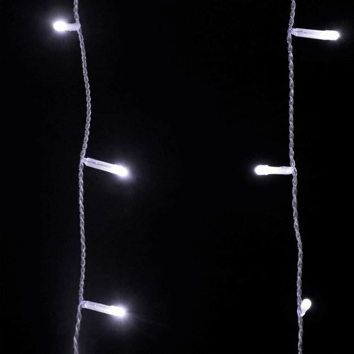 Tenda Luminosa Natalizia 96 LED Luce Bianco Freddo 3 METRI Esterno Luci Cavo 5mt