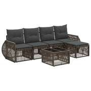 Set Divano da Giardino 6 pcs Grigio e Grigio Scuro polyrattan