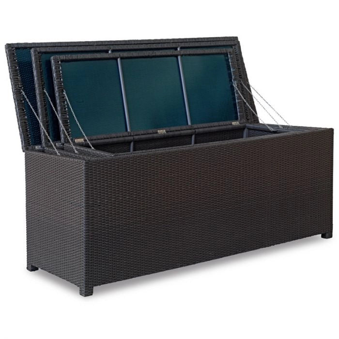 Cassapanca da esterno in wicker intrecciato Java - Cassapanca Da Esterno In Wicker Intrecciato Java Dimensione 180x70 H75 Cm Misure: 160 x 64 cm, Materiale: wicker