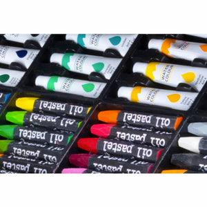 Valigetta Legno Pittore 145pz Colori Pittura Pastelli Acquerelli Professionale