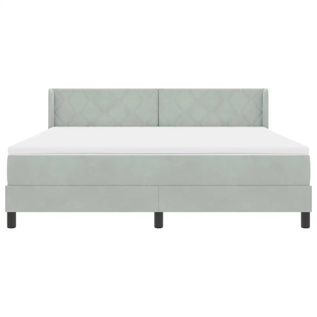 Letto a molle con testiera Grigio chiaro 200 x 180 cm Velluto 3341534
