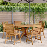 vidaXL Set da Pranzo per Giardino 6 pz in Legno Massello di Acacia