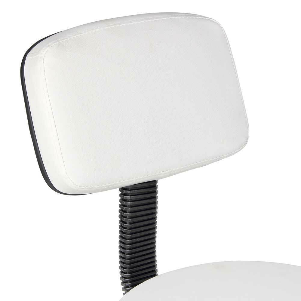 Sgabello Estetista Girevole Schienale Seduta in Ecopelle Salone Studio Bianco
