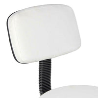 Sgabello Estetista Girevole Schienale Seduta in Ecopelle Salone Studio Bianco