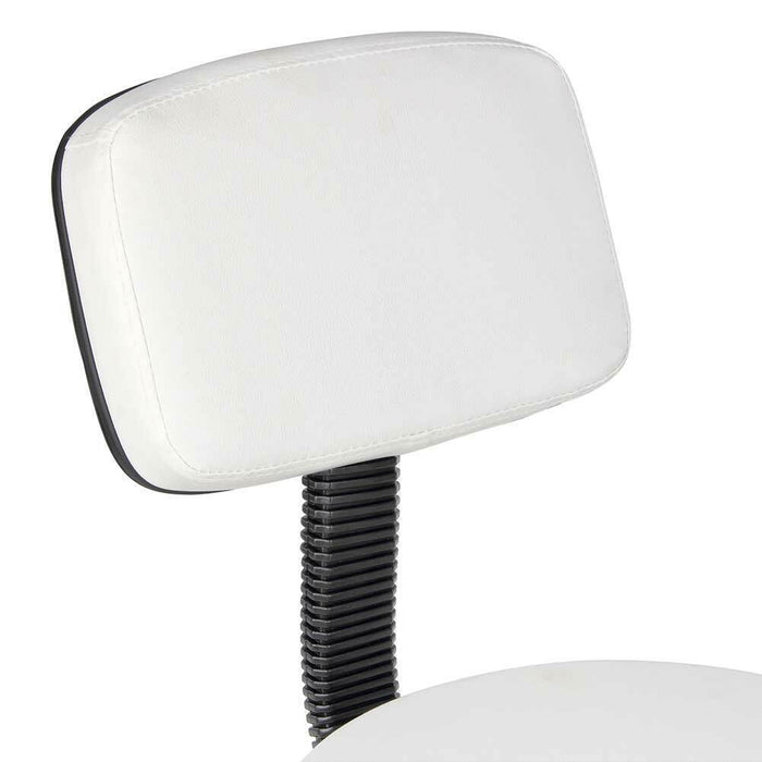 Sgabello Estetista Girevole Schienale Seduta in Ecopelle Salone Studio Bianco