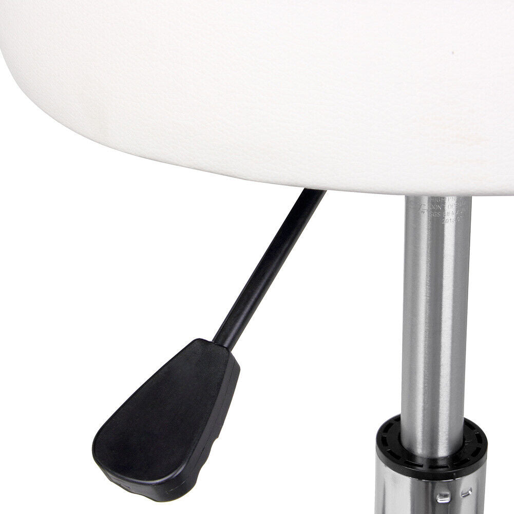 Sgabello Estetista Girevole Schienale Seduta in Ecopelle Salone Studio Bianco