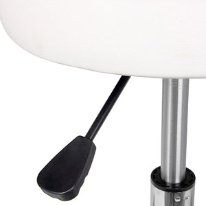 Sgabello Estetista Girevole Schienale Seduta in Ecopelle Salone Studio Bianco