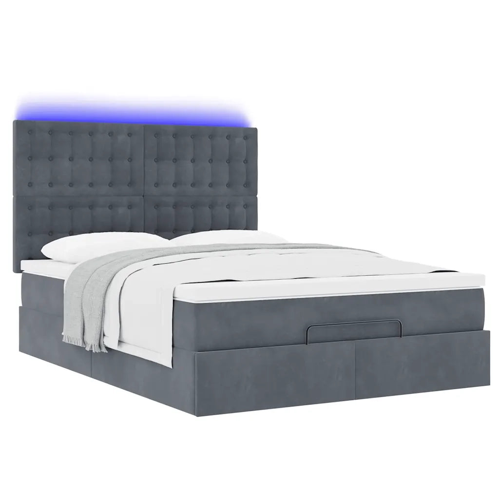vidaXL Struttura Letto Pouf con Materassi 140x190 cm Velluto