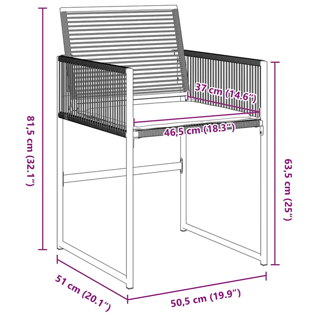 Set da Pranzo per Giardino 5 pcs Nero 3379325