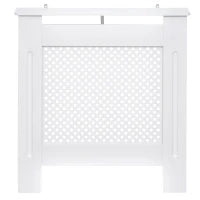 Copritermosifone Moderno a Griglia in MDF per Casa e Ufficio, 78x82x19 cm, Bianco
