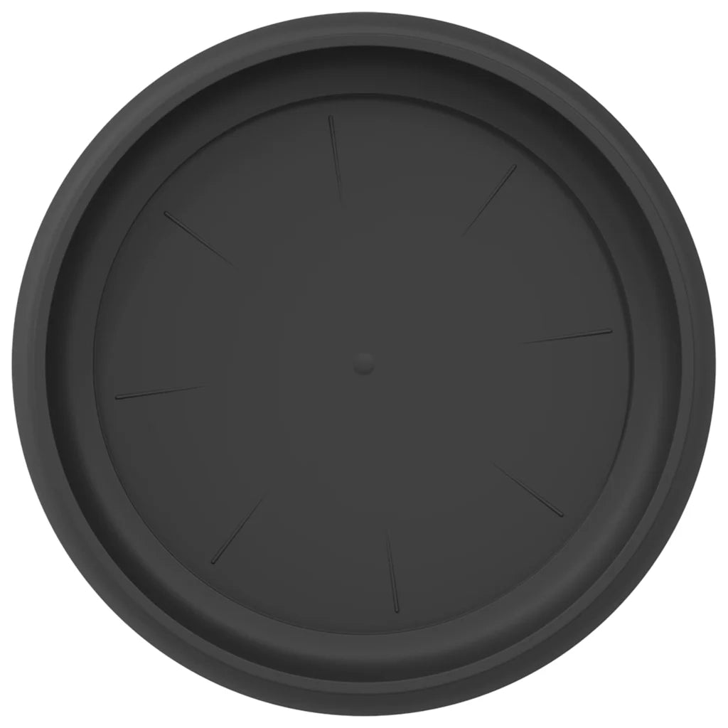 Vassoio Rotondo per Fiori 6 pz Nero ? 19 x 2 cm Plastica CFW2899345