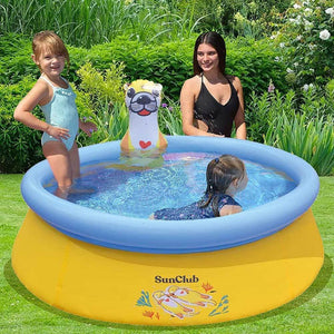 Piscina Gonfiabile Forma Lontra per Bambini 150cm con Doccia Spruzzo Giardino